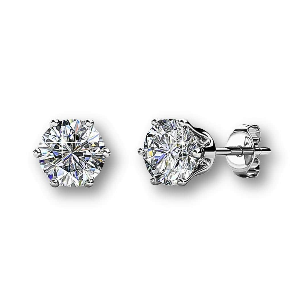 April Birthstone, Diamond, Swarovski Elements Petite Stud Earrings - Chakra Energy Co