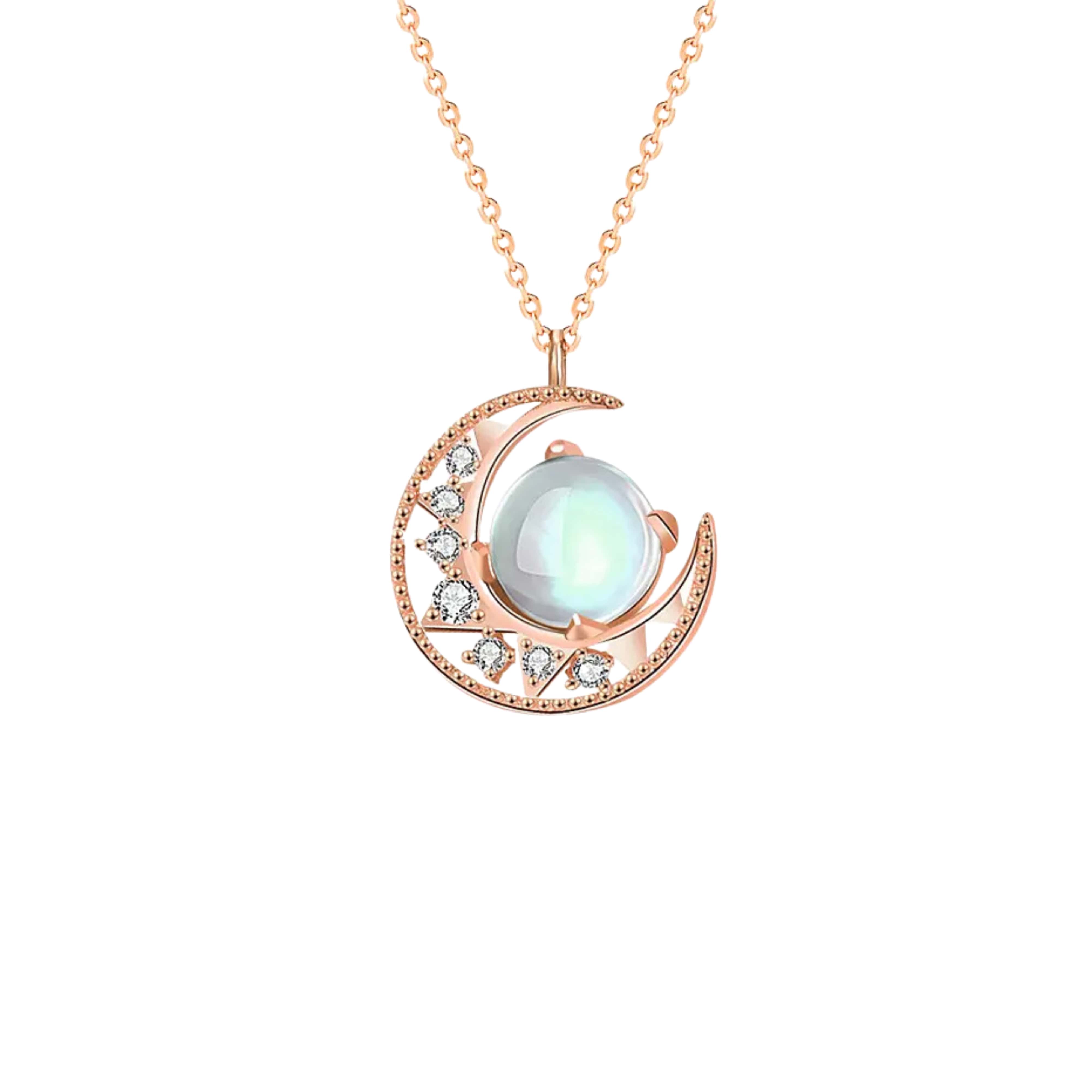 Celestial | Moon and Star Necklace in Rose Gold - Chakra Energy Co
