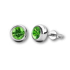 August Birthstone, Peridot, Swarovski Elements Solitaire Stud Earrings - Chakra Energy Co