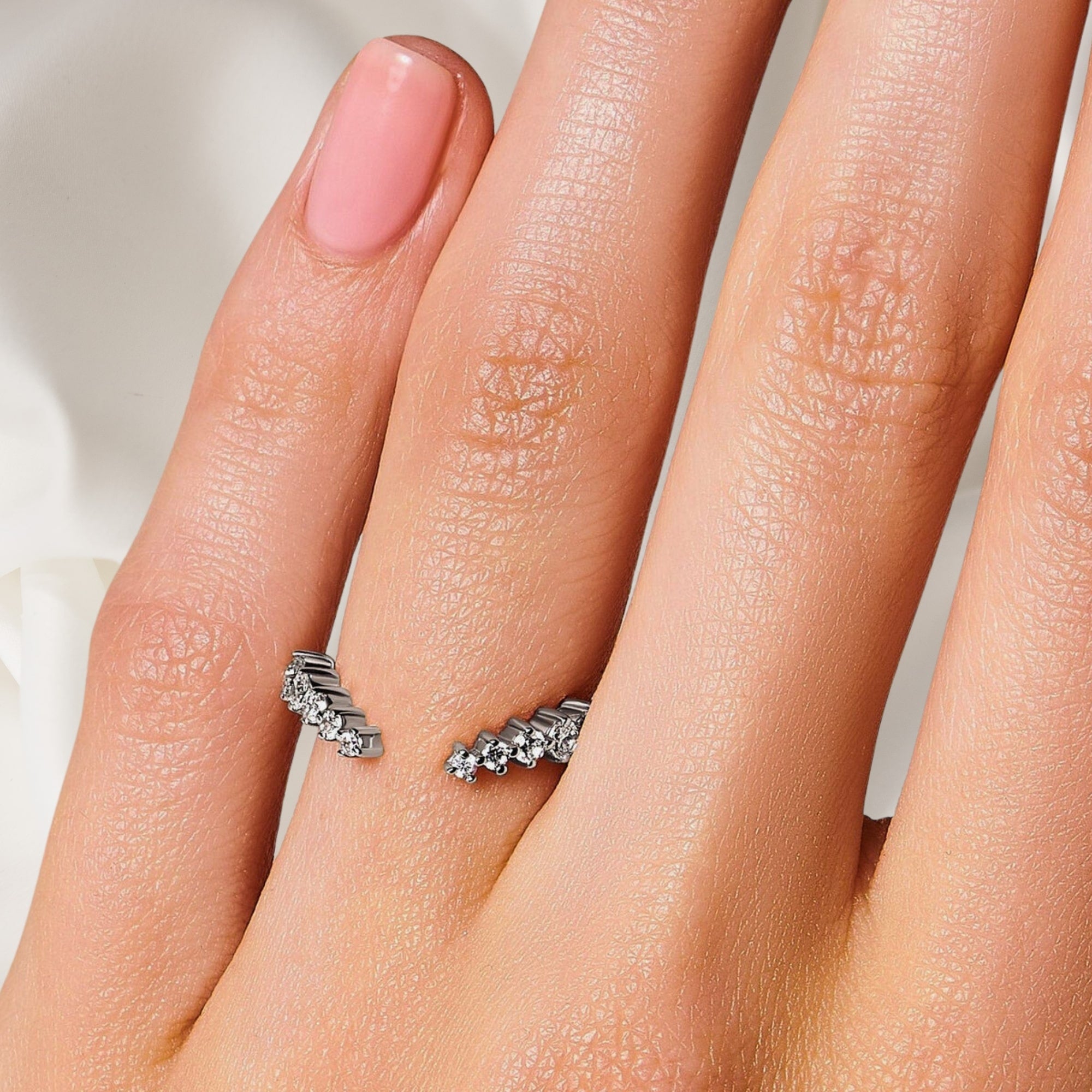 Aura Band Stacking Ring in Silver or Rose Gold - Chakra Energy Co