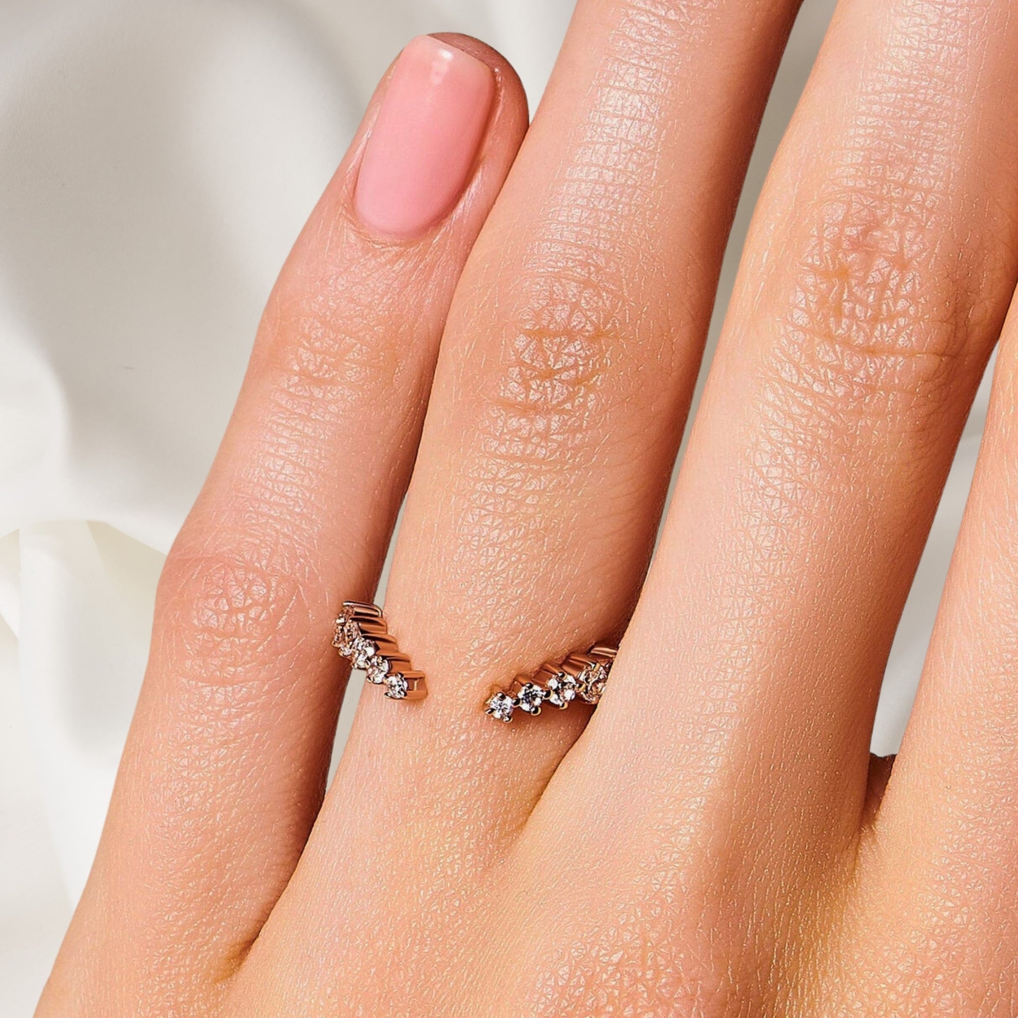 Aura Band Stacking Ring in Silver or Rose Gold - Chakra Energy Co