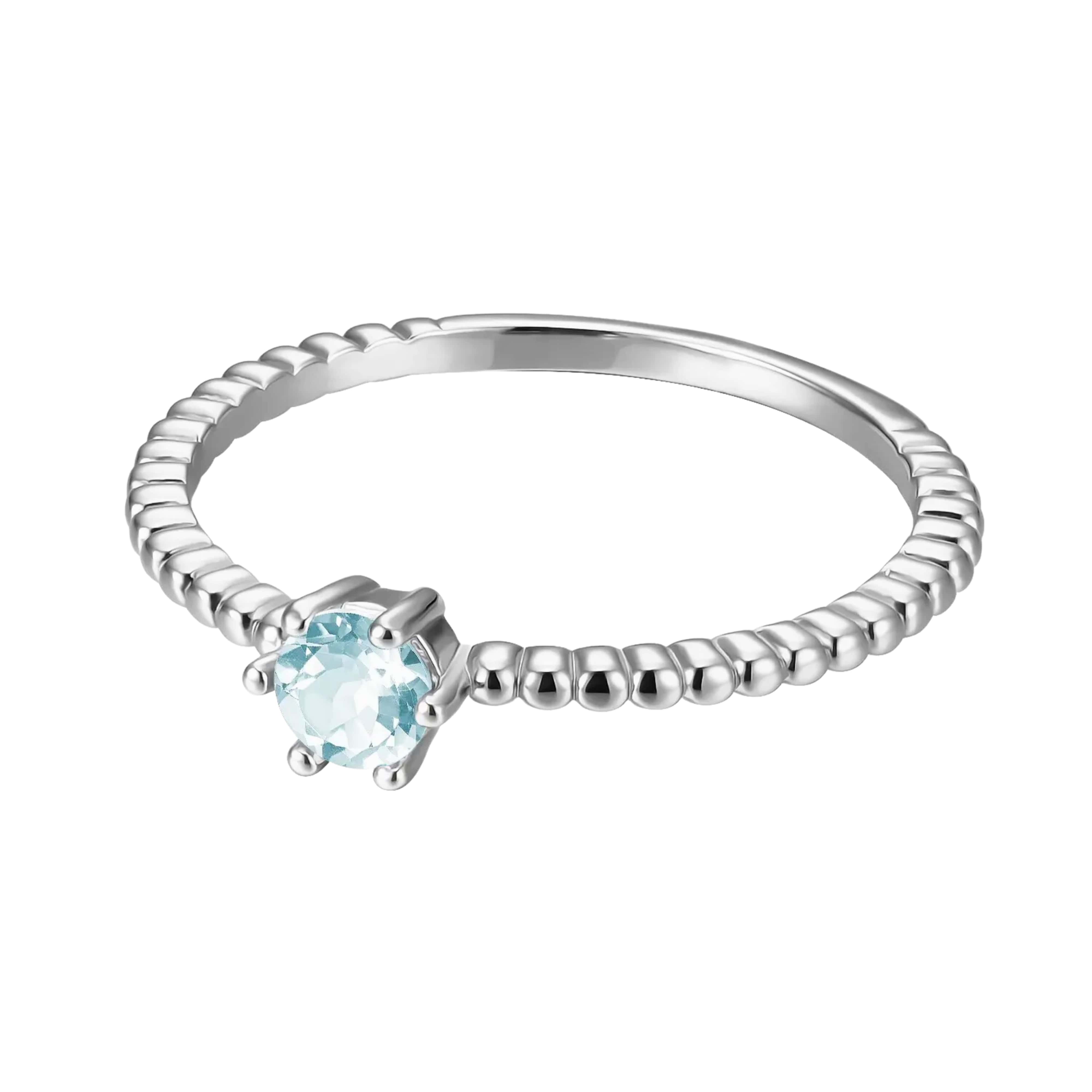 Breathe | Bubble Sky Blue Topaz Ring in 18K White Gold - Chakra Energy Co