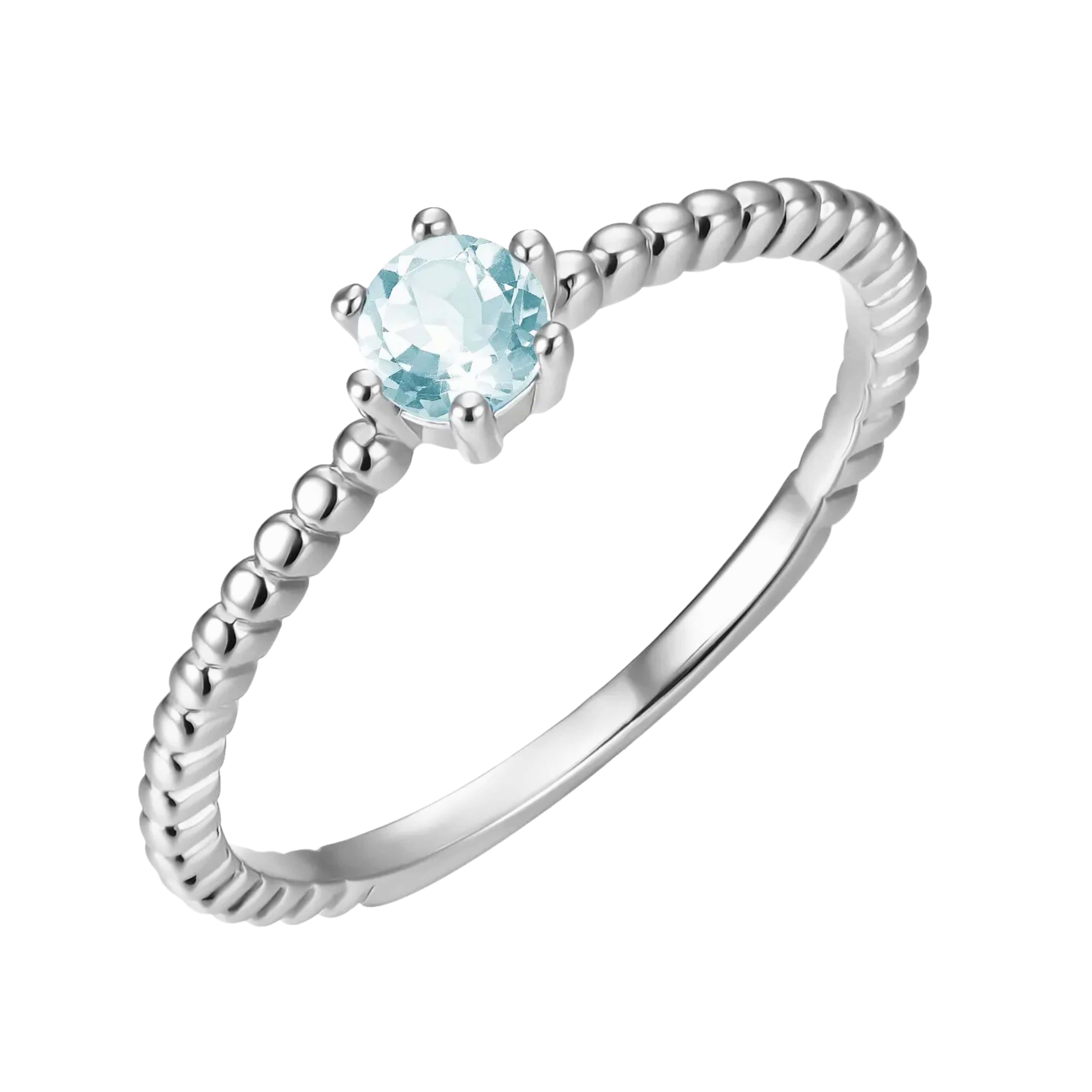 Breathe | Bubble Sky Blue Topaz Ring in 18K White Gold - Chakra Energy Co