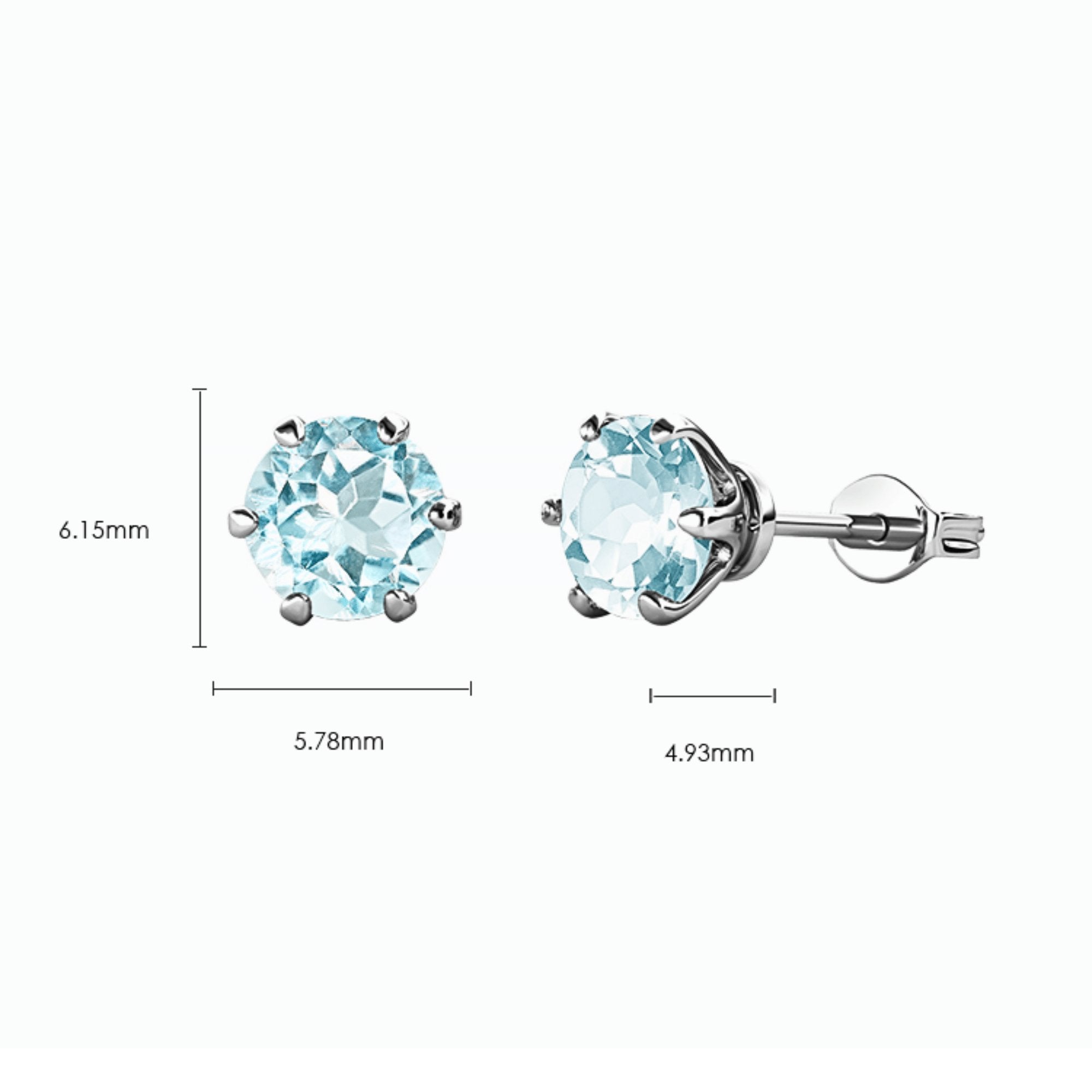 Breathe | Dainty Studs with Sky Blue Topaz - Chakra Energy Co