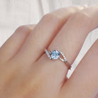 Breathe | Hug Sky Blue Topaz Ring in 18K White Gold - Chakra Energy Co