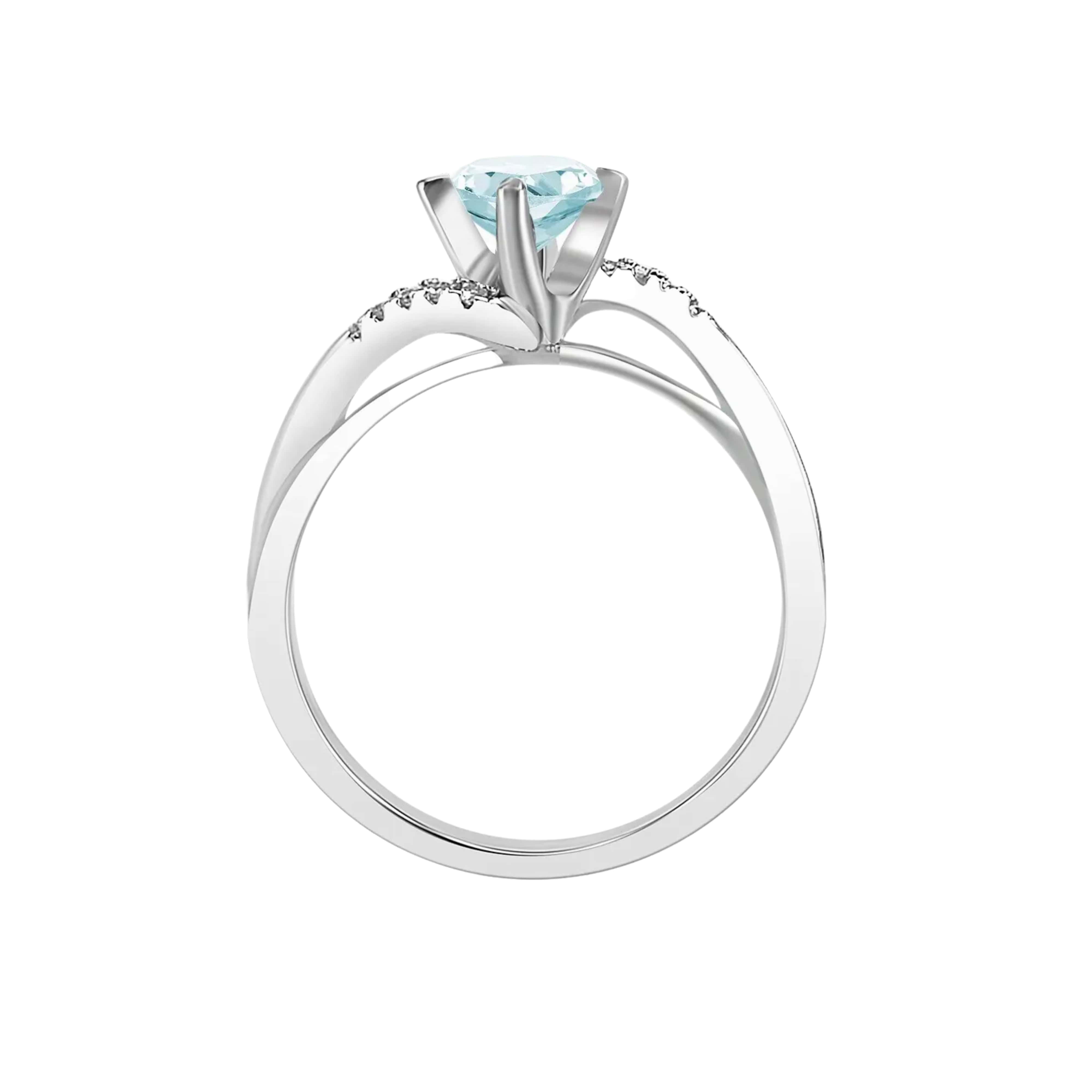 Breathe | Hug Sky Blue Topaz Ring in 18K White Gold - Chakra Energy Co