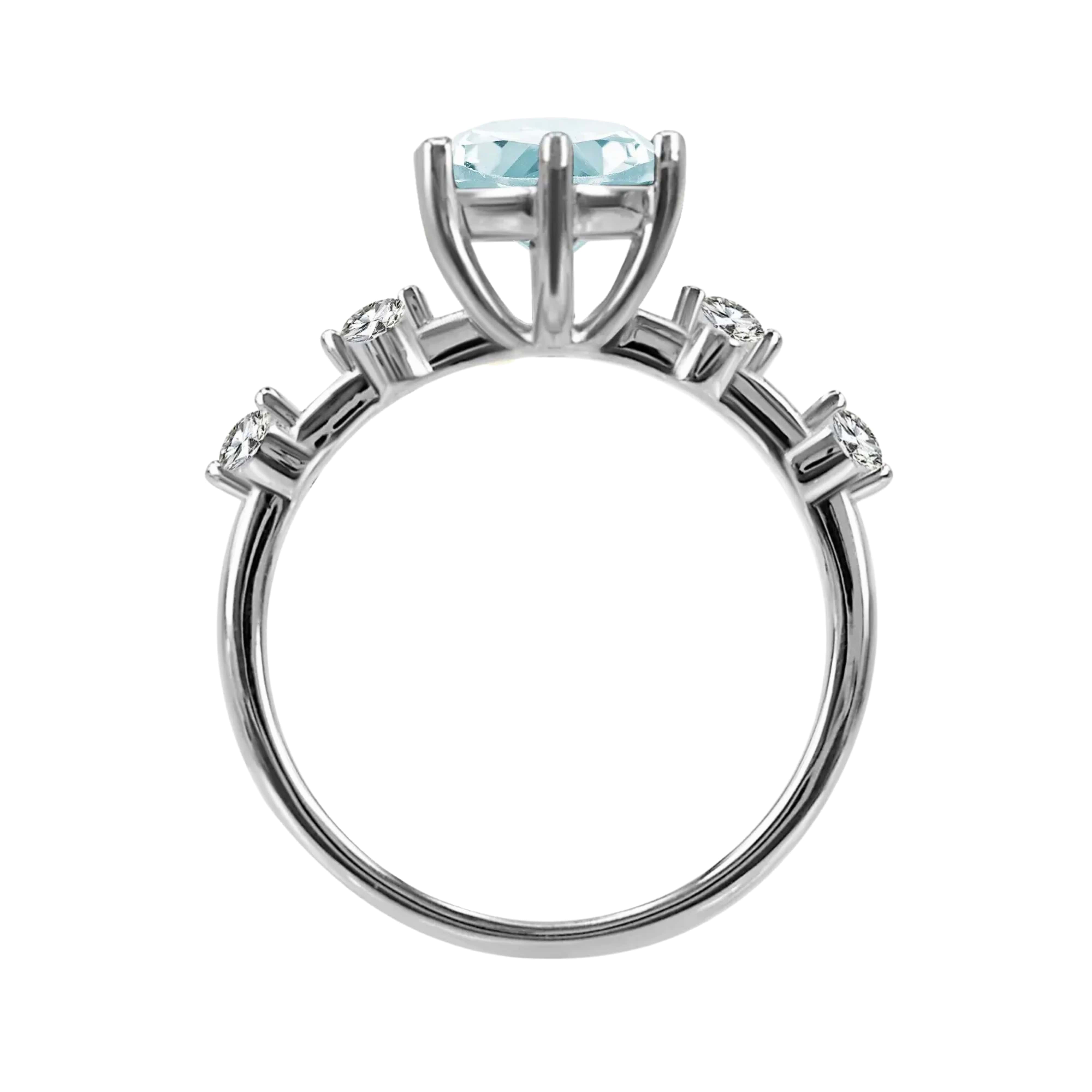 Breathe | Oval Allure Sky Blue Topaz Ring in 18K White Gold - Chakra Energy Co