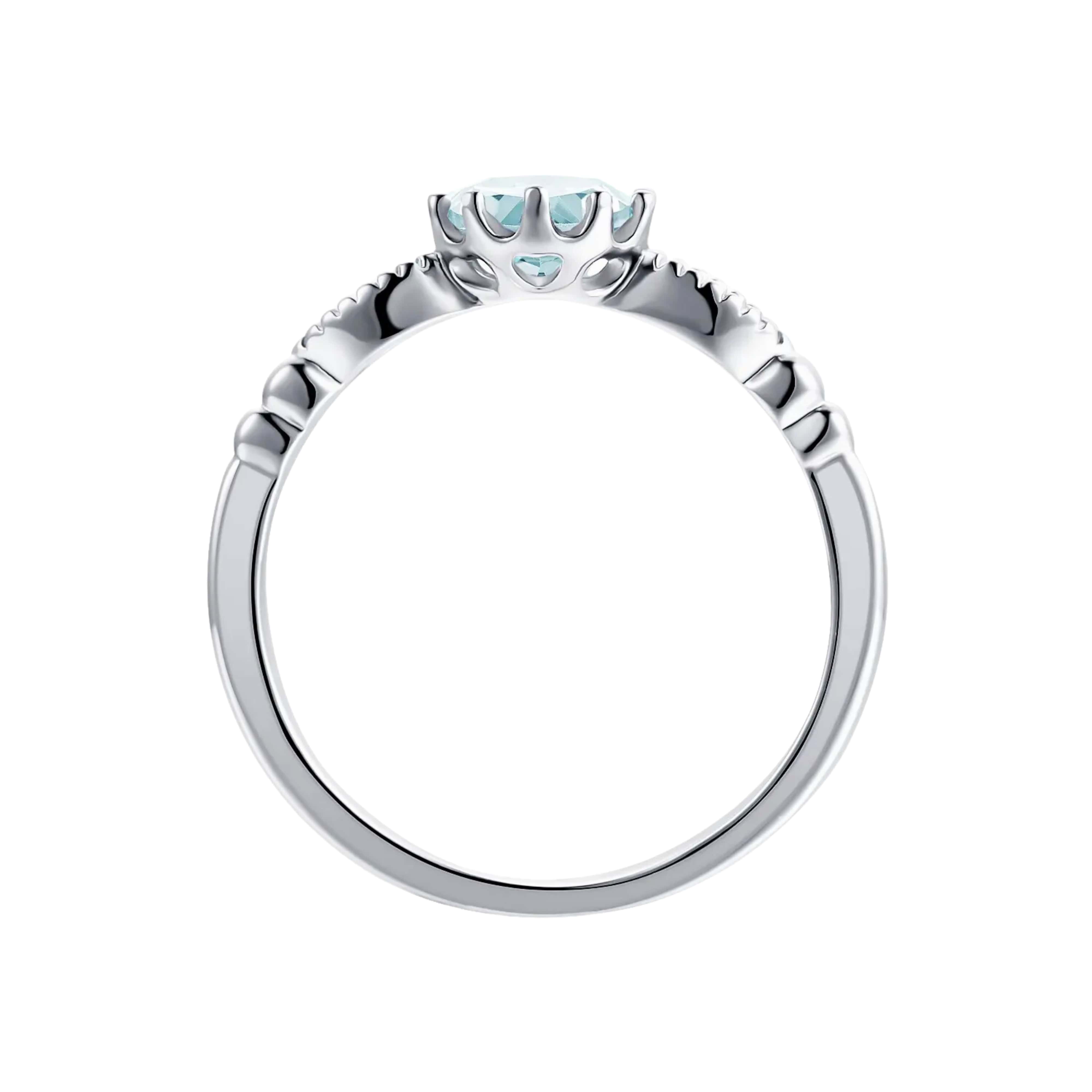 Breathe | Queen Sky Blue Topaz Ring in 18K White Gold - Chakra Energy Co