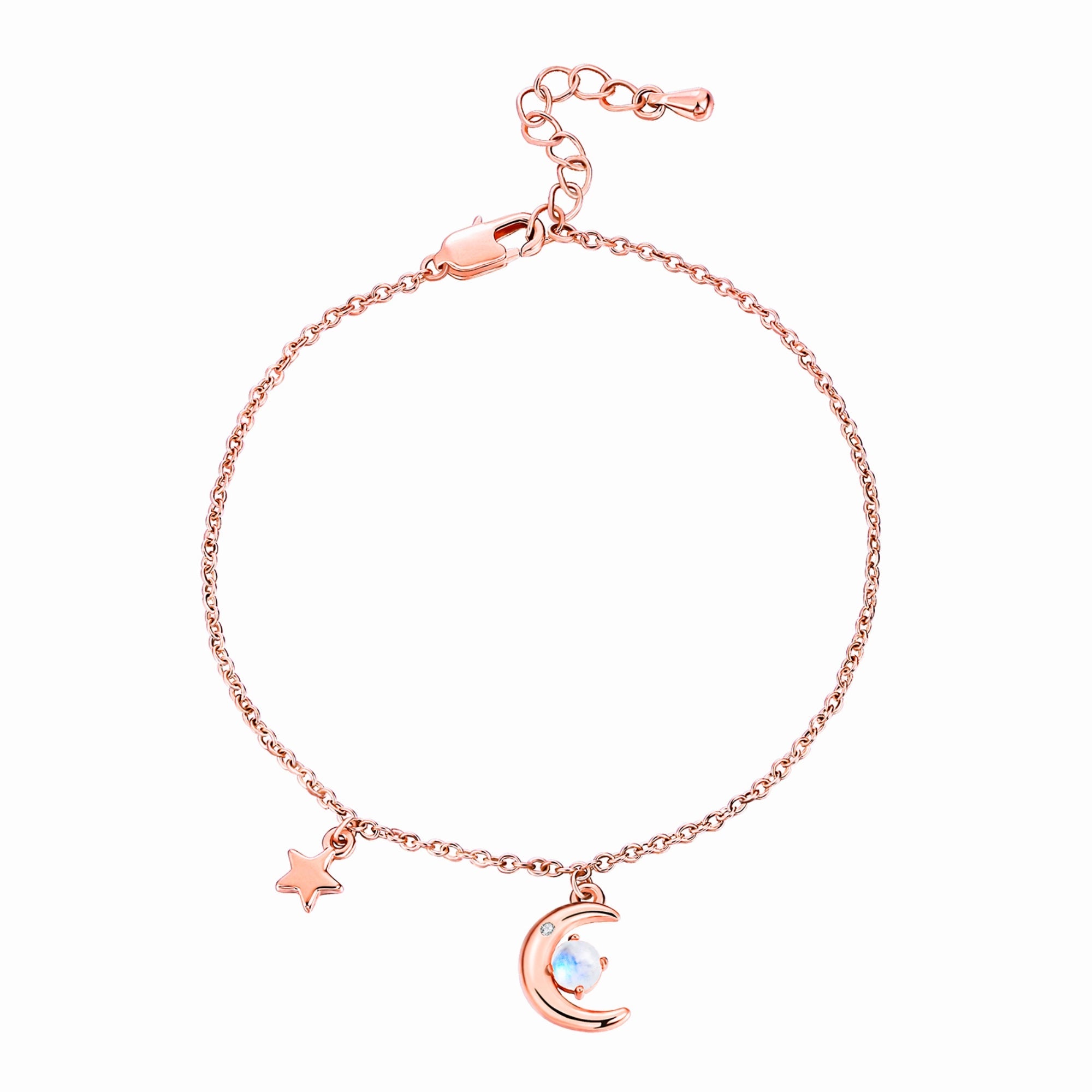 Celestial Moon and Star Moonstone Bracelet - Chakra Energy Co